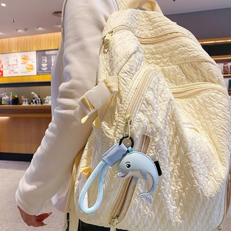 Leather Dolphin Keychain Cute Ocean Animal Design Keyrings for Bags and Keys Perfect Gift for Marine Life Lovers