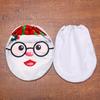 Santa Claus Snowman Toilet Two-piece Set Creative Cartoon Toilet Mat Toilet Seat Lid Cover Floor Carpet Set Christmas Decoration