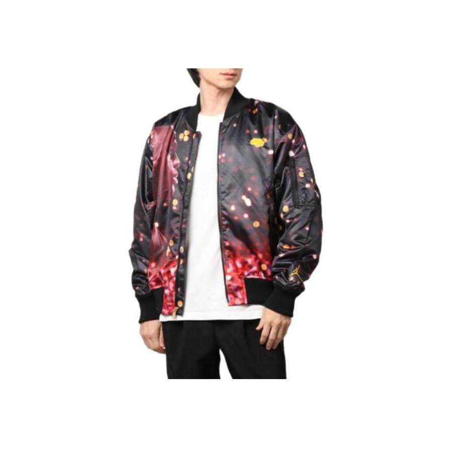 Jordan Loose Casual Print Long Sleeve Jacket Men Outerwear Black DC9655-010