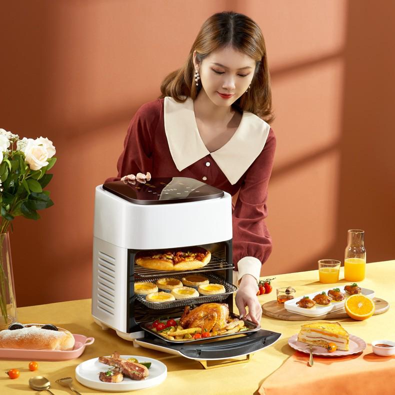 Wizualny Smart Frytkownica Powietrzna Zgodna z Normą Europejską - Duża Pojemność 15L do Użytku Domowego