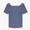 Saint JameS Women S Short Sleeve Tee Pleneuf Stripe 8952 Marine Neige