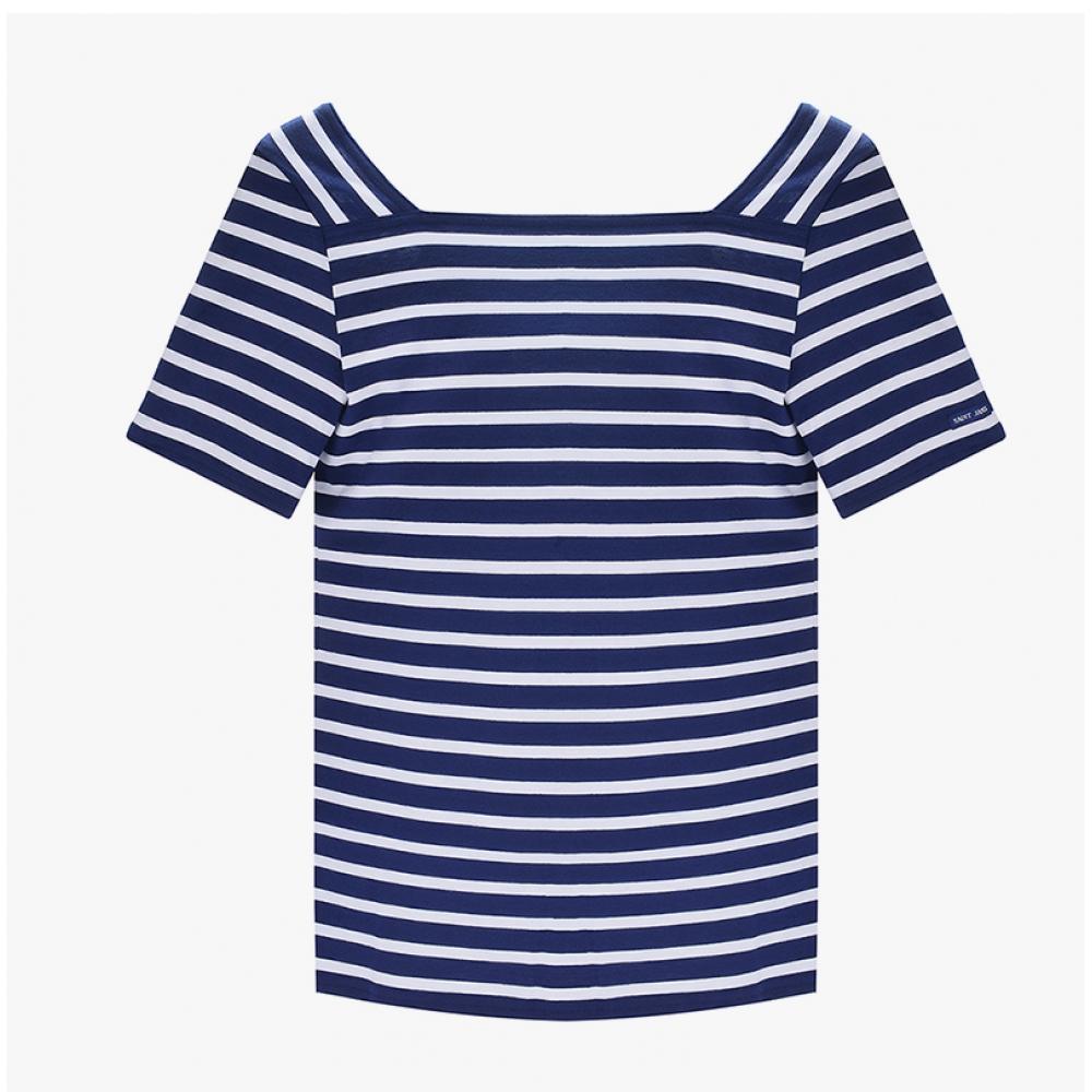 Saint JameS Women S Short Sleeve Tee Pleneuf Stripe 8952 Marine Neige