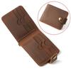 Neue Herren Slim Wallet Vollnarbenleder Bifold Kartenhalter Minimalistischer Knopfverschluss Kurzes Portemonnaie für Jugendliche Festival Geschenk