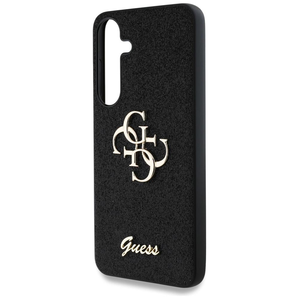 Guess Fixed Glitter Big 4G Metal Case for Samsung Galaxy S25 Black