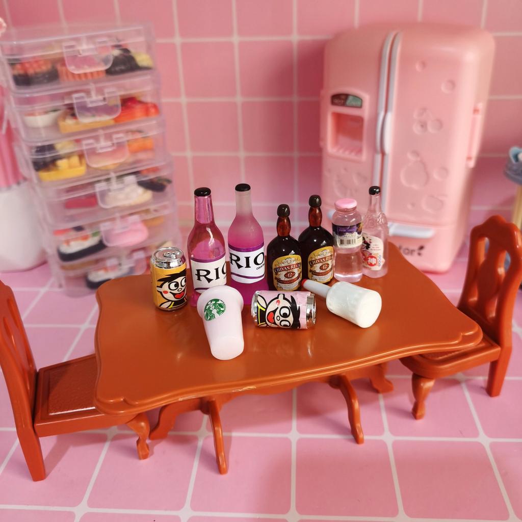 Play House Food Toys, Simulation Molds, Mini Food Games, Wine Bottles, Beverages, Children'S Play Models, 15 Packs