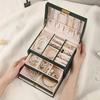 PU Leather 3 Drawer Jewellery Box - Handheld Display Storage with Security Key Lock, Perfect for Earrings Rings Necklaces