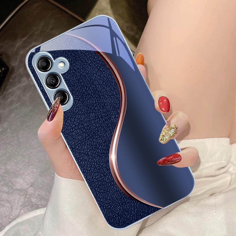 Gehärtetes Glas Handyhülle für Samsung Galaxy A14 4G 20 30 52 20S 21S 22 A25 32 33 34 42 50 51 53 54 70 71 5G Dermatoglyph