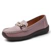 Einfache Damen Leder Loafer Fahr-Mokassins Bequeme Flache Schuhe Schwarz Lässige Slip-Ons Große Größen Schwarz Business Büroschuhe