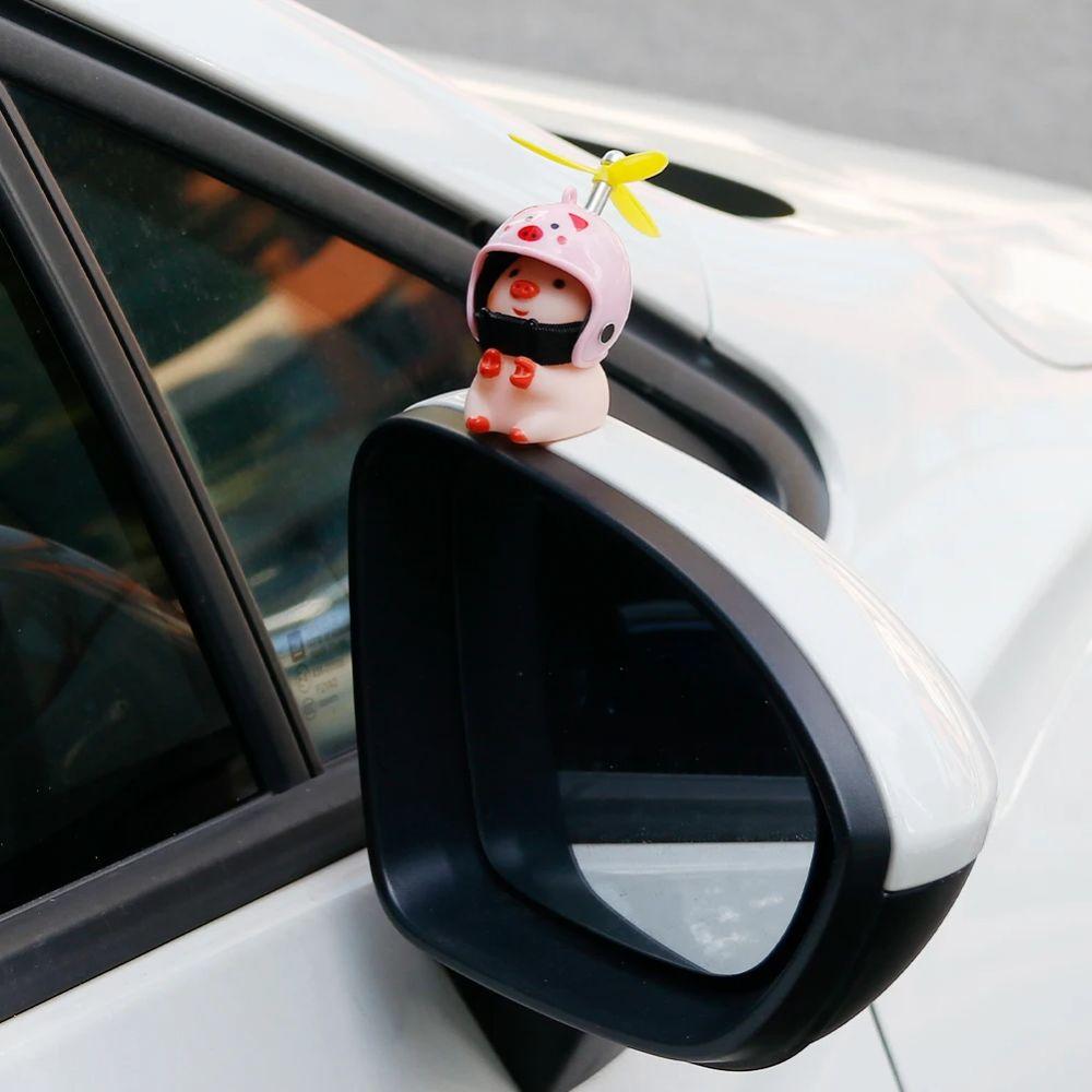 Propeller Little Pink Pig Ornaments Propeller Helmet Car Duck With Helmet  Motorcycle