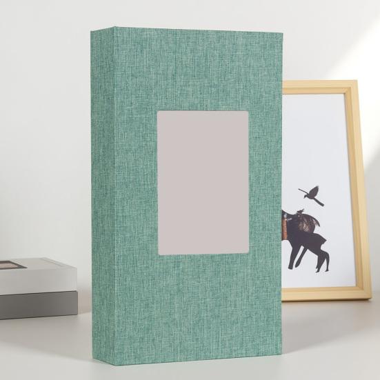 Photo Album 4x6 with 300 Pockets Linen Cover Picture Scrapbook with Front Window Slip-in Vertical Photo Book for Personalized Wedding Vacation Memory