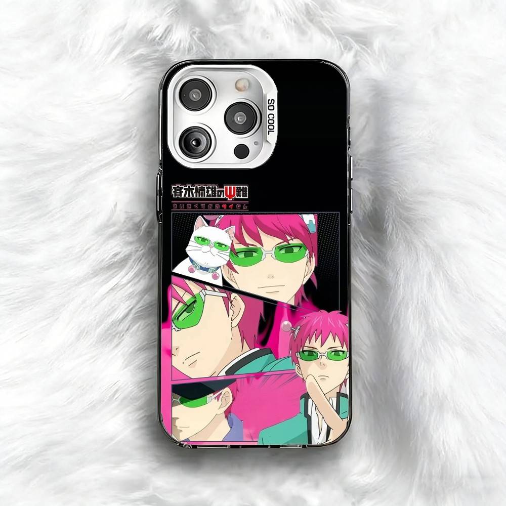 Anime Boy S-Saiki Kusuo Phone Case For iPhone 16 17 15 14 12 13 Pro Max Black Color Shockproof Cover