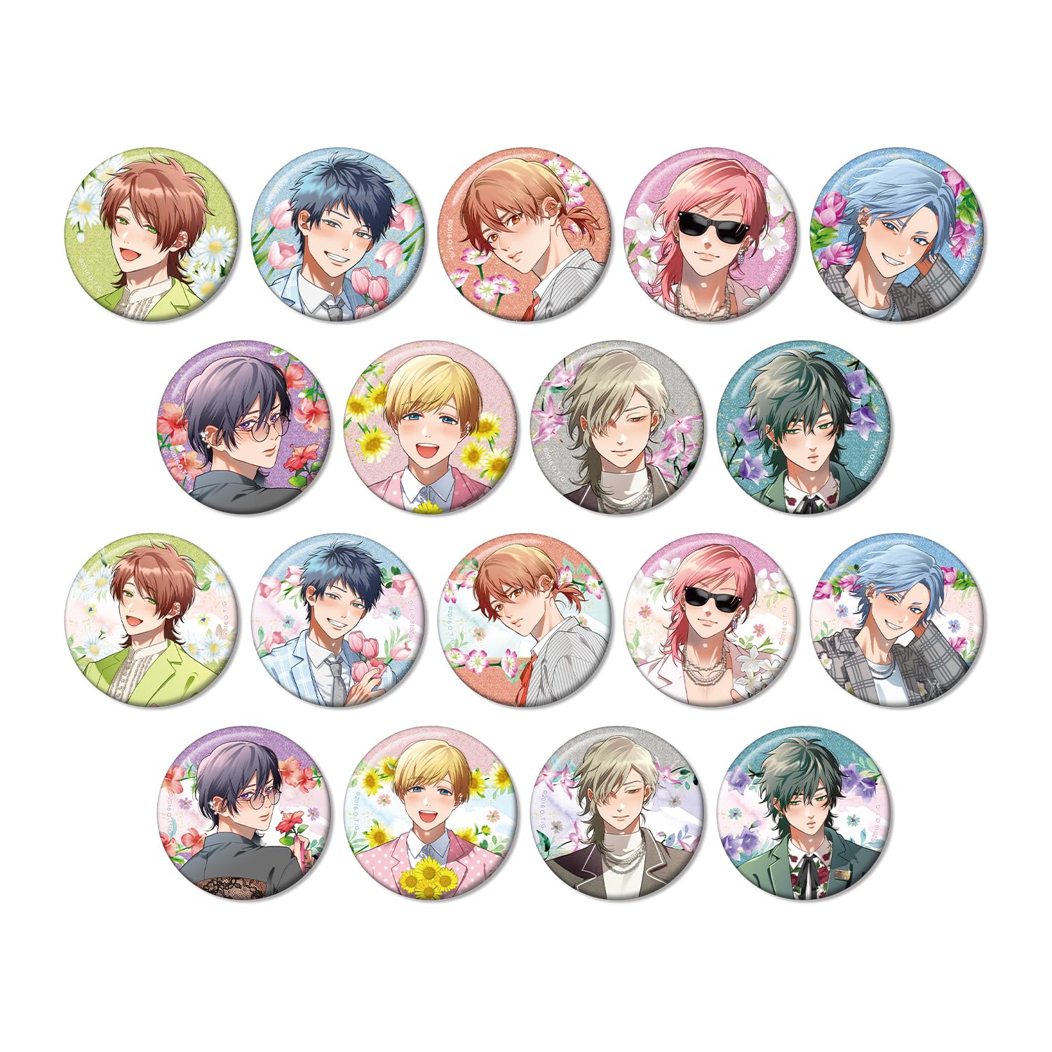 

Club Ogeretsu Tanaka Original Illustration Suit Trading Glitter Can Badge Box of 18 YarichinBitch Ver.