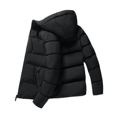 New Cotton Clothes In Autumn and Winter, Stand-up Collar Casual Hooded Solid-color Warm and Thickened Trendy Cotton-padded Clothes.