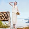 Women's Embroidered Lyocell Sleeveless Top & Skirt Two-Piece Set