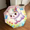 1pc Cute Alpaca with Flowers and Butterflies Umbrella with Plastic Handle,Suitable for All Seasons Home Travel Outdoor UmbrellaDD523