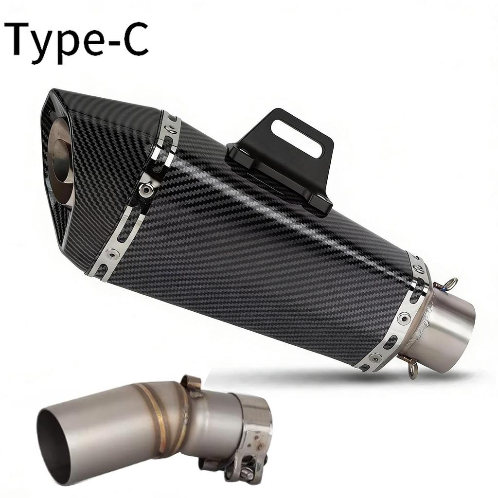 Stainless Steel Mid-Section Exhaust Pipe with Hexagonal Tail for CFMOTO 450NK/450SR Motorcycles