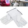 Pair Welding Glove Full Palm Wearproof Heat Resistant Hand Protector Cow Leather Gray for Carrying