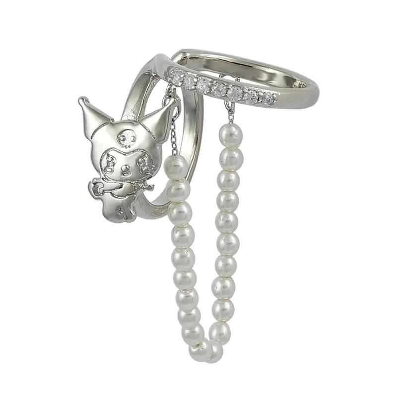 

Sanrio KUROMI Подвійний кафф на вухо D Срібний Японія НОВИЙ Персонажі Sanrio