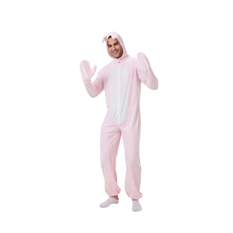 Männliche und weibliche erwachsene niedliche Tier-Maskerade niedliches rosa Kaninchen Cosplay