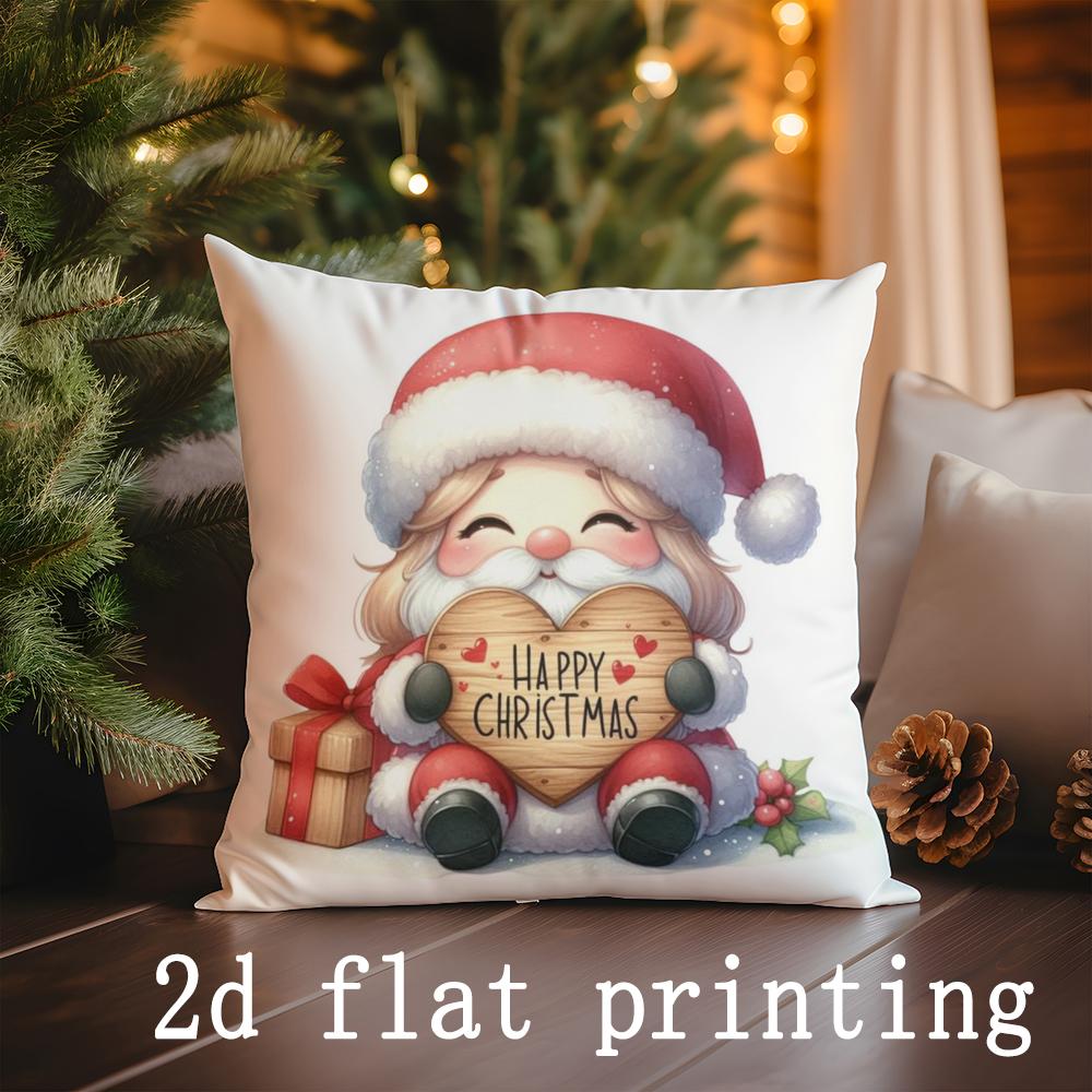 

Home Decor Christmas Cute Characters Throw Pillow Covers Pattern Cushion Cover Suitable for Sofa Bedroom Car Pillow Cover 40x40cm