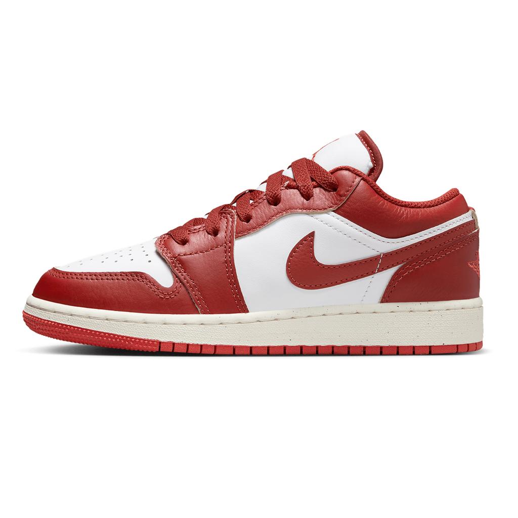 Jordan Air Jordan 1 Slip Resistant Abrasion Resistant Low Top Vintage Basketball Shoes Women's Red White FJ3465-160(Team1302-)