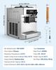 Commercial Ice Cream Machine, 20-28L/H Yield, 2200W 3-Flavor Countertop Soft Serve Ice Cream Maker with 2 X 6L Hoppers & Built-In Puffing Pump,