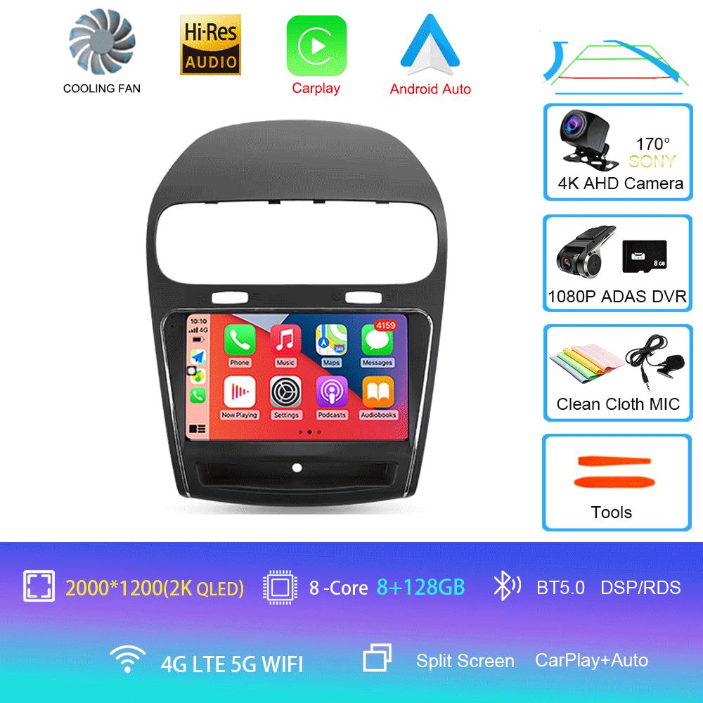 Android 14 Car Radio Carplay Auto For Dodge Journey JC 2011 2012 2013 - 2020 GPS Multimedia Player 360 Camera Video 2 Din Stereo