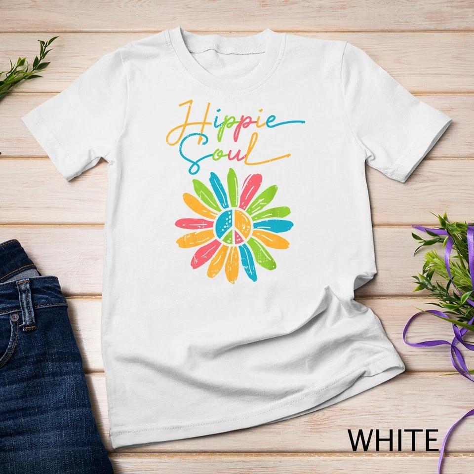 Hippie Soul Peace Flower Retro Floral Hippi Hippy Women T-Shirt Unisex T-shirt 14