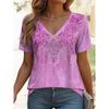 2025 Ethnic Women's T-Shirt Vintage Graphic Fashion Short Sleeved V-Neck Regular Tops Daily Print Tee Summer
