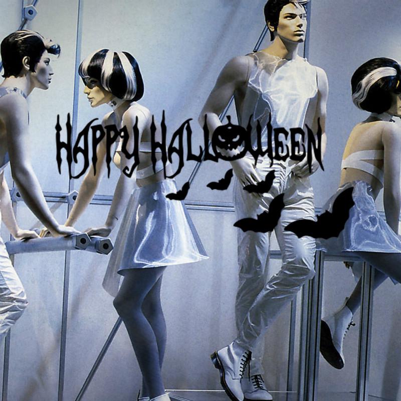 New Happy Halloween Pumpkin Bat Wall Sticker Living Room Bedroom Decorative Wallpaper