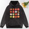 Tomato Variety Collection Chart Print Washed Women Clothes Creativity Cotton Hoodie Pocket Pullover Casual Hoody