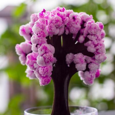 Mini Magic Sakura Miniaturbaum DIY Kristallwachsendes Papier Pflanzen Miniatur Ornamente Dekor Neuheit Jungen Mädchen Geschenk Wissenschaftsspielzeug