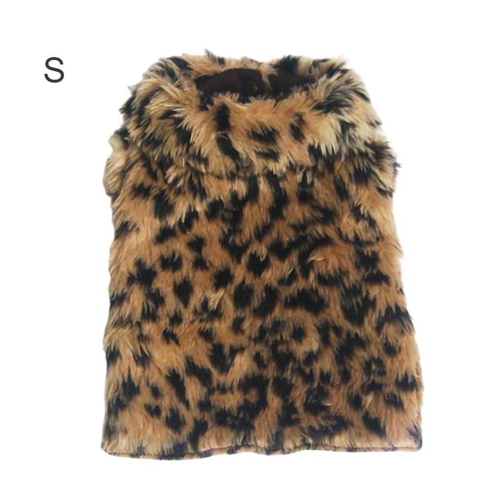 Pet Clothes Soft Leopard Printed Pets Clothing Animals Cold Winter Coat Wearing Supply for Christmas Holiday Festival Party