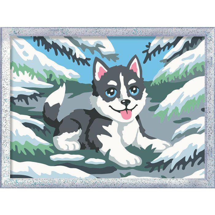 Ravensburger – CreArt Kids 18x24cm – Numéro d'Art – Huski neige – Kit de peinture par numéros – Dès 7 ans – 12023226