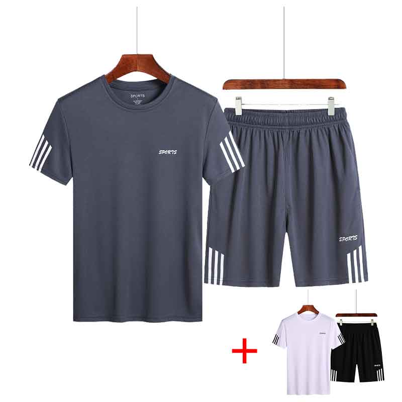 

Два комплекта топа и брюк. Мужской спортивный костюм. Комплект спортивной одежды. Повседневный комплект из двух предметов для бега и фитнеса. L