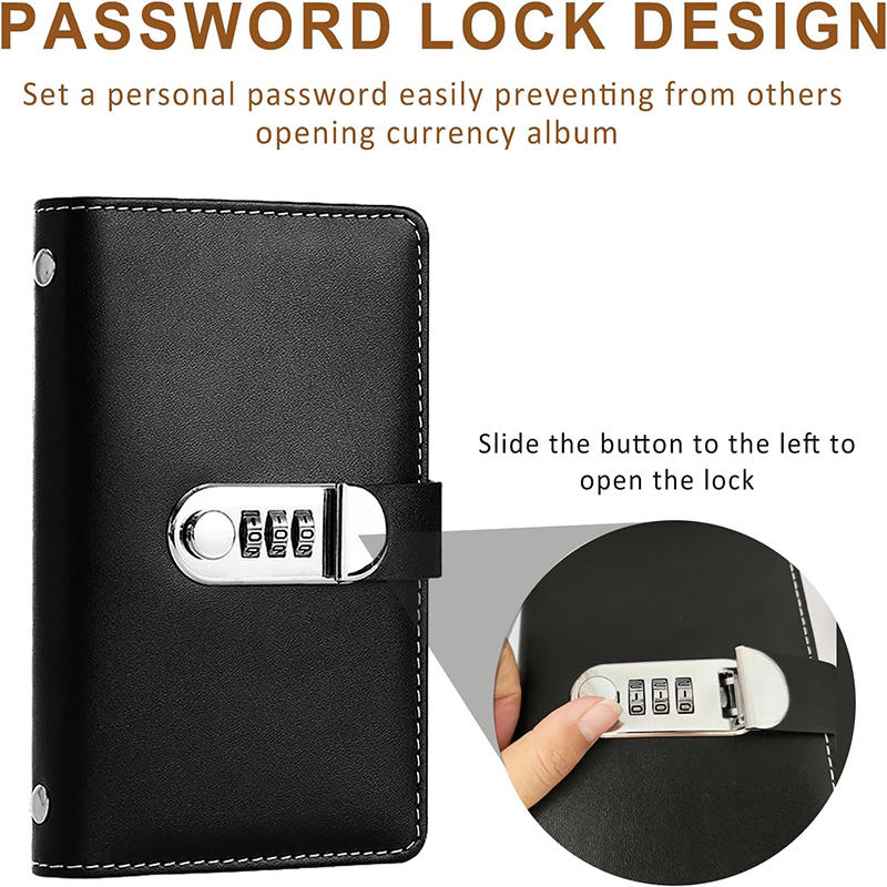 Save Money 100 Envelopes Money Saving Challeng PU Large Capacity Mini Binder Savings Challenge Waterproof With Password Lock