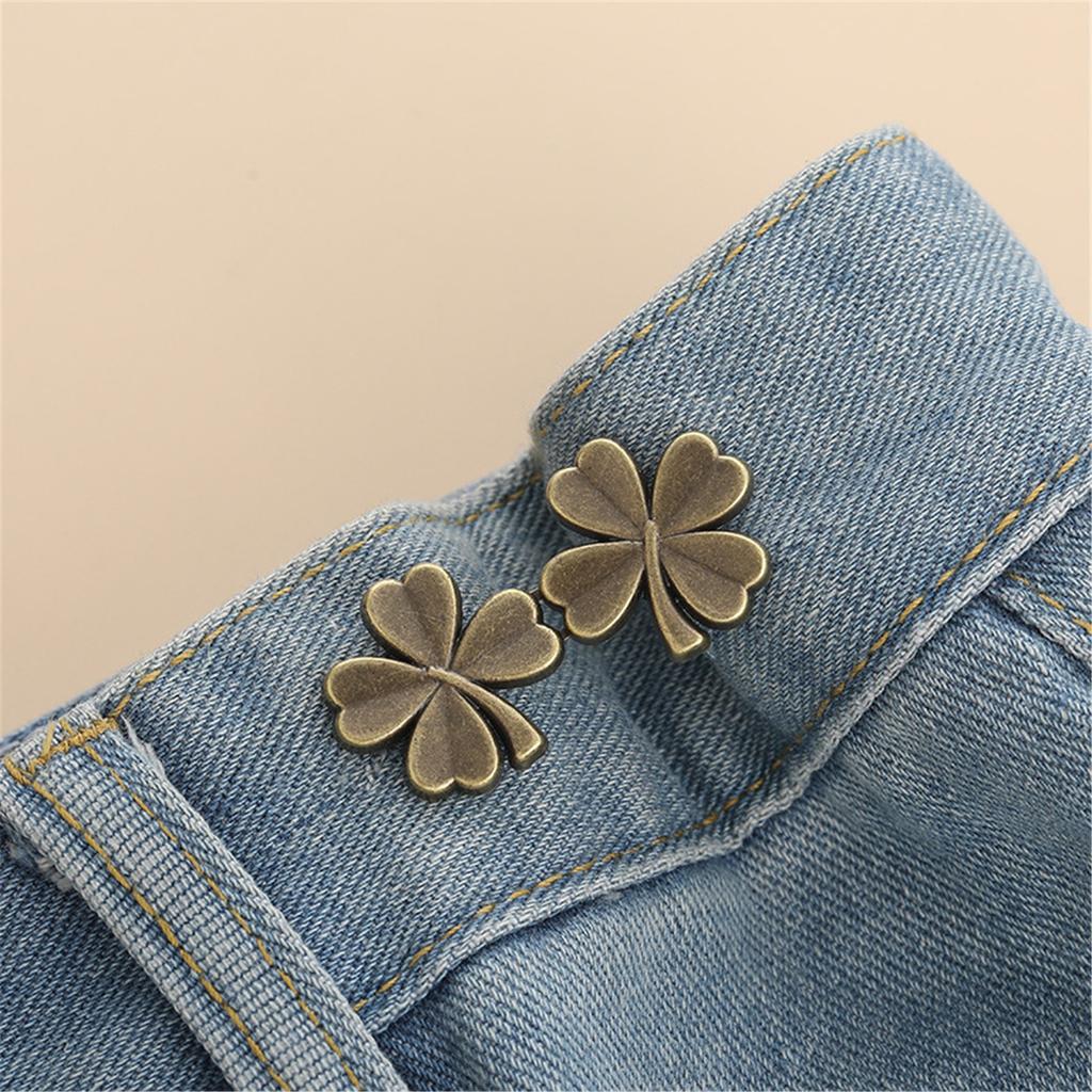 3/6PCS Shamrock Waist Buckle Shaping Clip Waist Brooch Hook for Jeans Pants Plating Waist Tightener Clip Waist Accessory