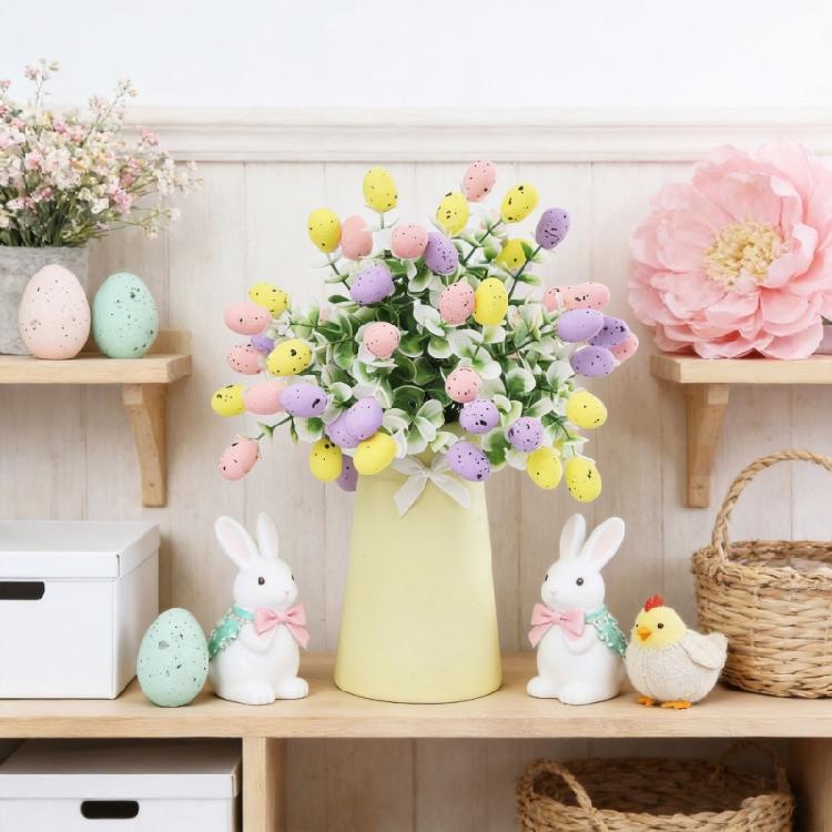 Set of 5 Foam Easter Eggs Planter for Festival Indoor Desktop Decoration Creative Safe Materials Practical Decorating