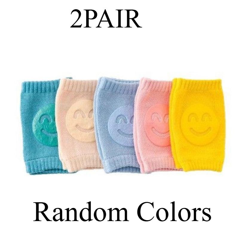 

2PAIR spring and autumn new class a cartoon smiley face children baby baby terry socks crawling dispensing non-slip knee pads elbow pads 2pair