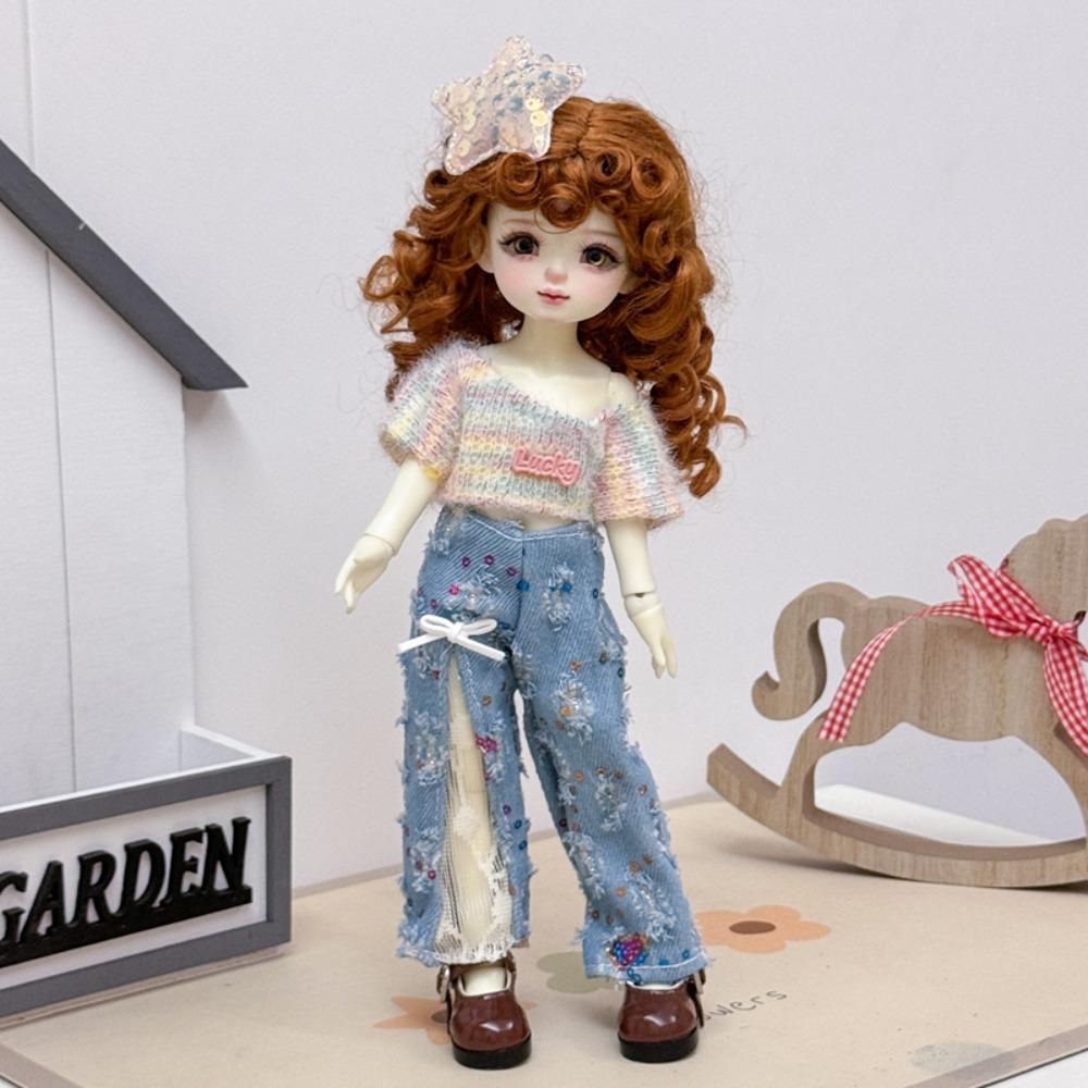 Cute Fashion 1/6 Bjd Doll Outfit With Hat Pretty 30Cm Doll Clothes Casual Set Casual Doll Dress Set Girls Toy Gifts