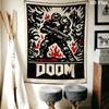 DOOM The Dark Ages Wall Tapestry Aesthetic Wall Hanging Printed Fabric Blanket Decorative Tapestries for Bedroom Living Room Home Decor
