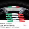 4pcs Italy Germany National Flag Aluminium Car Rims Wheel Eyebrow Stickers Emblem Badge Tire Rim Decorative Strips Auto Exterior Universal Accessories