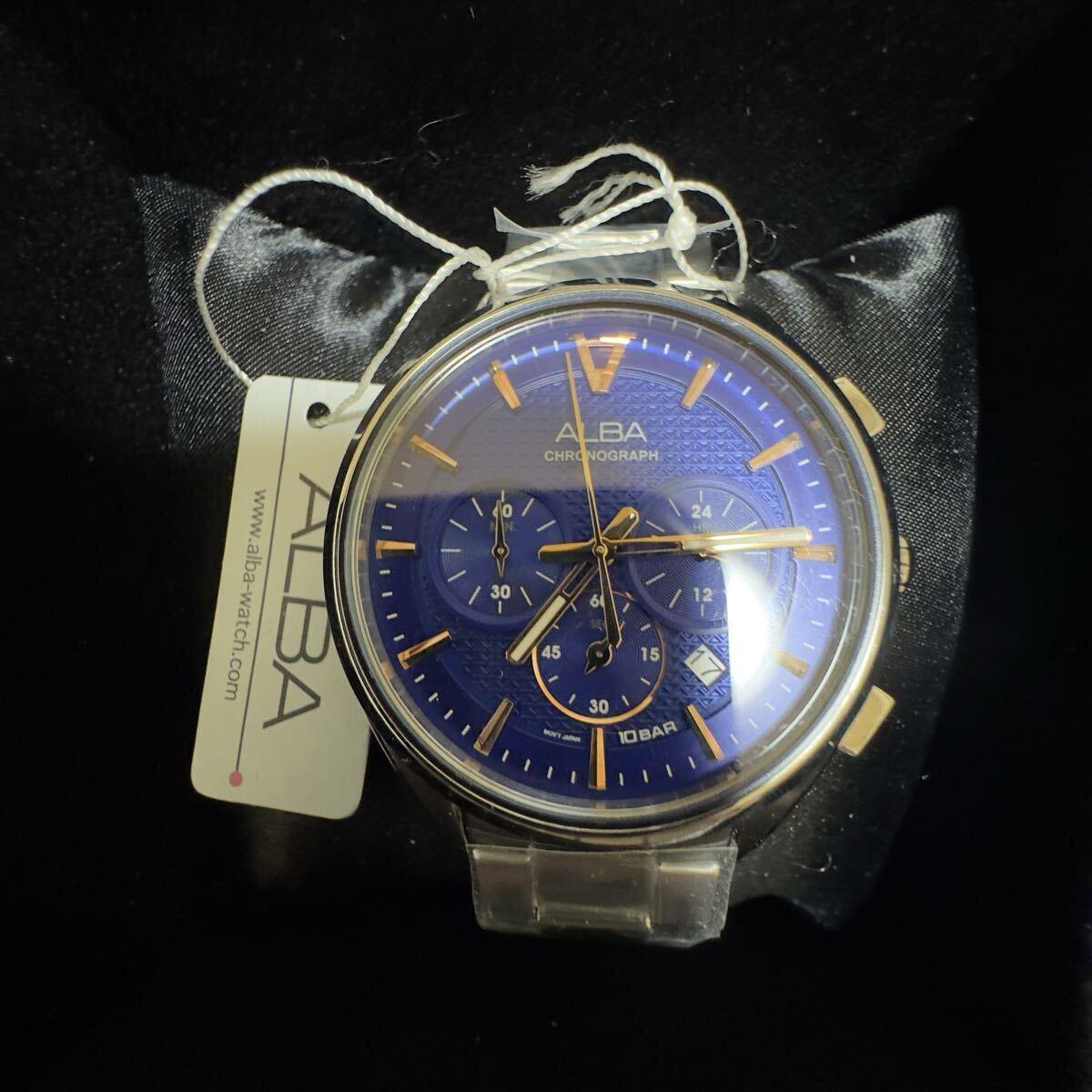 ALBA CHRONOGRAPH Часы Синие 10BAR [Неиспользованные Новые] Часы
