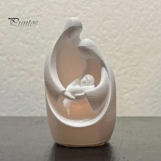 Lines Figure Family of 3 Figurine 3D Printed Parents And Kids Statue Themed Christmas Decor Modern Sculpture for Living Room Bedroom Shelf TV Stand