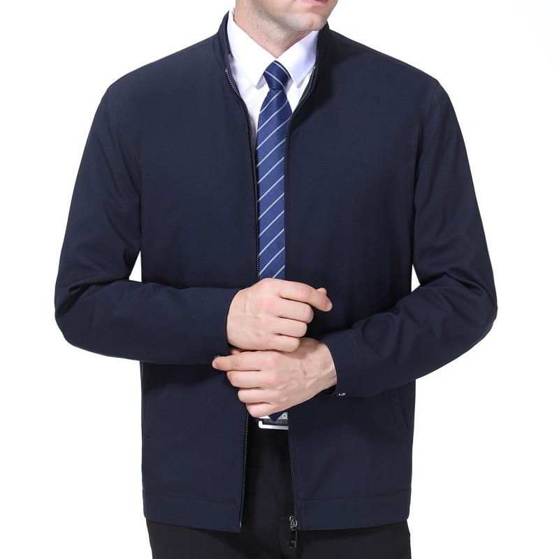 

Весенняя новая мужская шелковая куртка из шелка для среднего возраста, деловая повседневная куртка с воротником-стойкой, тонкая куртка высокого класса для папы 205