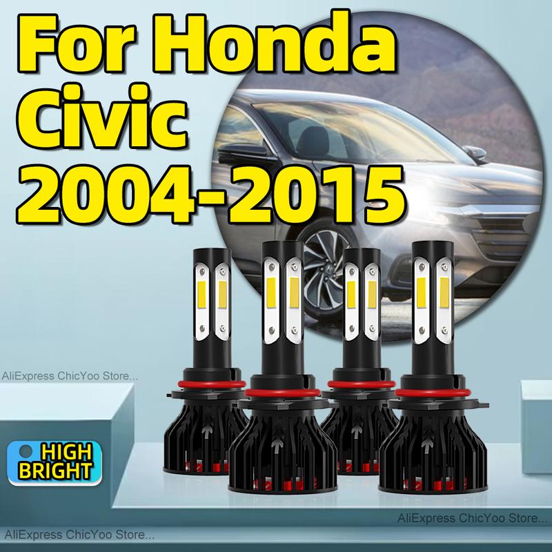 2/4Pcs LED 180W Bulbs 9005 9006 6000K Car Headlight Auto Lamp For Honda Civic 2004 2005 2006 2007 2008 2009 2010 2011 2012-2015