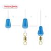 100Pcs/Lot Anti-Tangling Rubber Fishing Float Blue Oval Stopper Fishing Float Space Beans Seatool Fishing Bobber Accessories
