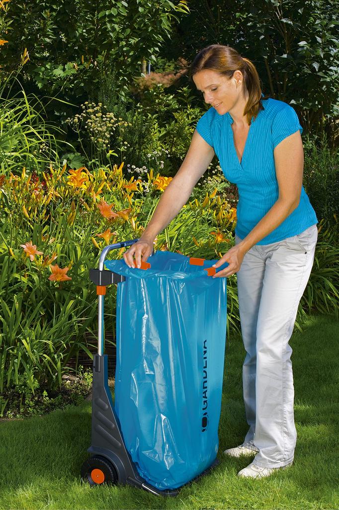 GARDENA Gartenwagen mit Kehrschaufel, Türkisblau, 70 kg Tragfähigkeit, 232-20