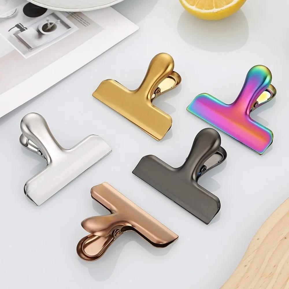 Stainless Steel Sealing Clip Mini Size Dust-proof Binder Clip Snack Sealing Leak-Proof Storage Bag Sealing for Home Kitchen