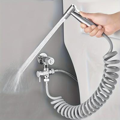 1 Set Toilet Seat Bidet Sprayer With Manual Bathtub Faucet, Bathroom Manual Bidet Sprayer, Shower Head For Self-cleaning